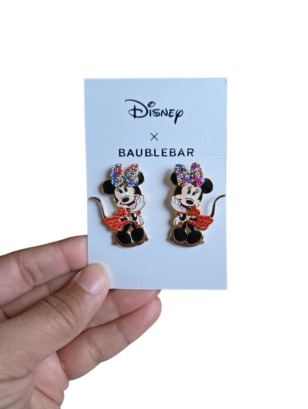 BaubleBar x Disney Minnie Mouse Earrings - Multicolor Bow, Red Dress